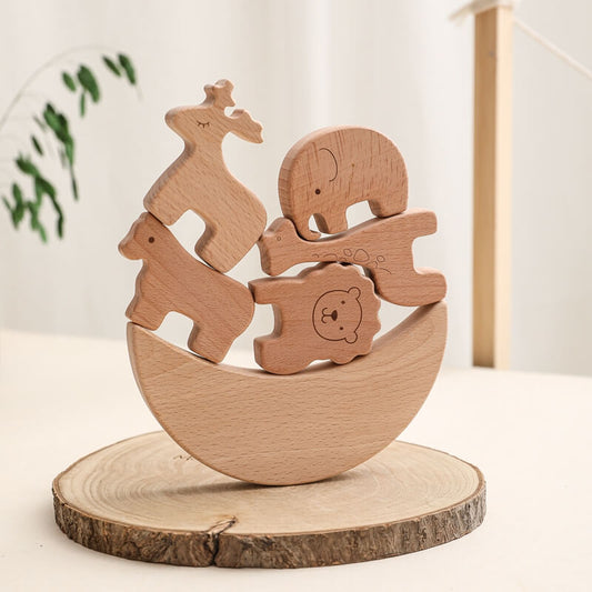 Montessori wooden toy animals toddler birthday idea