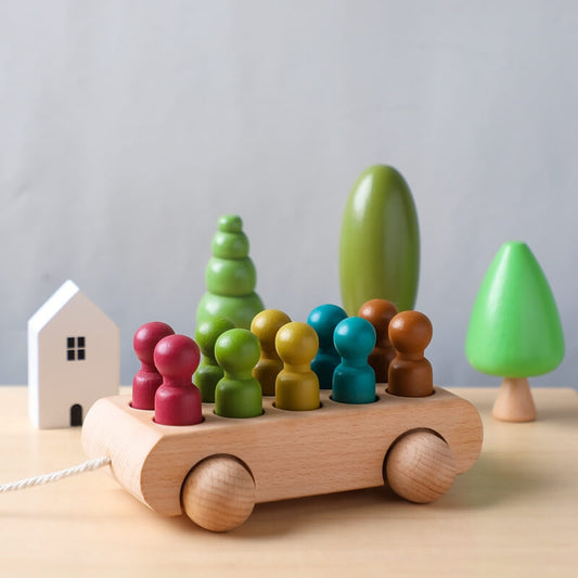 Wooden Bus Car montessori gift birthday