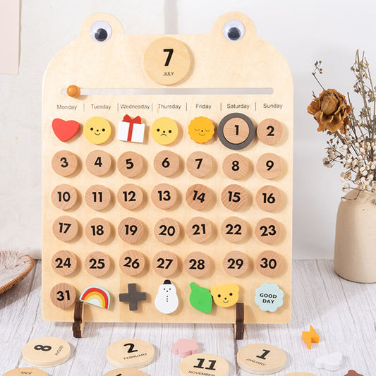 Montessori Educational Calendar Wood Toy Learning