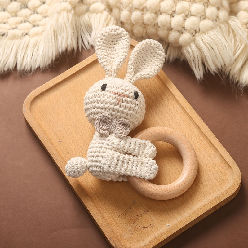 Handmade Crochet Rattle Bunny gift christmas idea