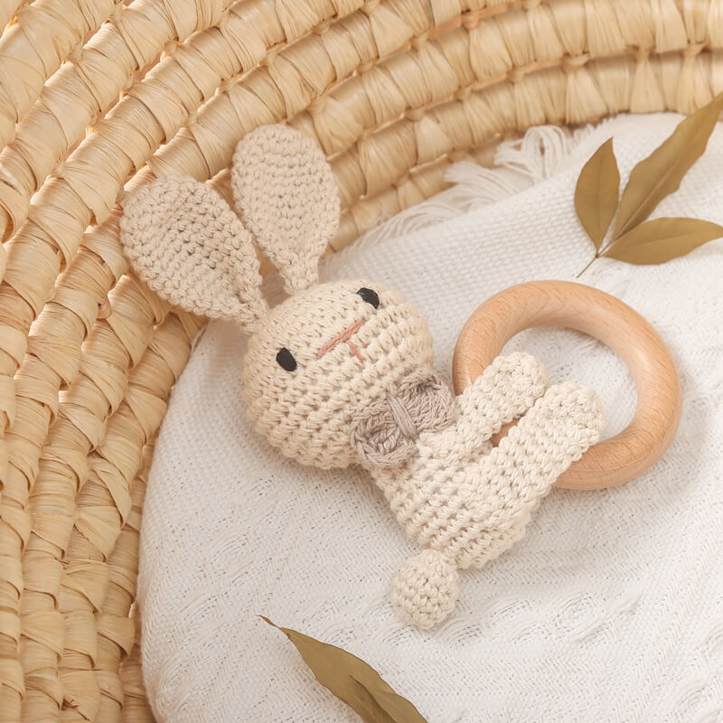 Handmade Crochet Rattle rabbit gift newborn idea