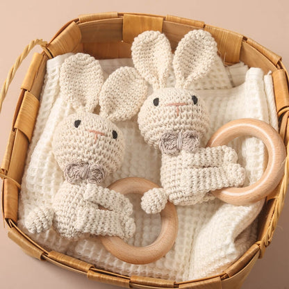 Handmade Crochet Rattle Bunny Quality gift newborn idea