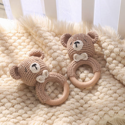 Handmade Crochet Rattle Bear gift idea 