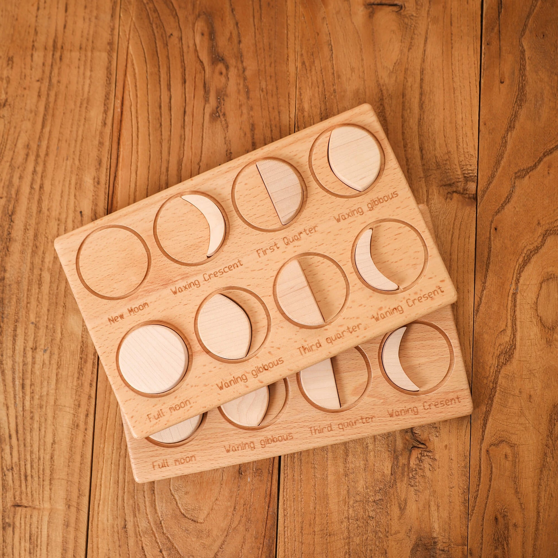 Educational Board Montessori Wood Learning moon phases