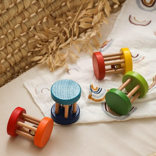 Natural Wood Rattle Montessori Gift Birthday Christmas