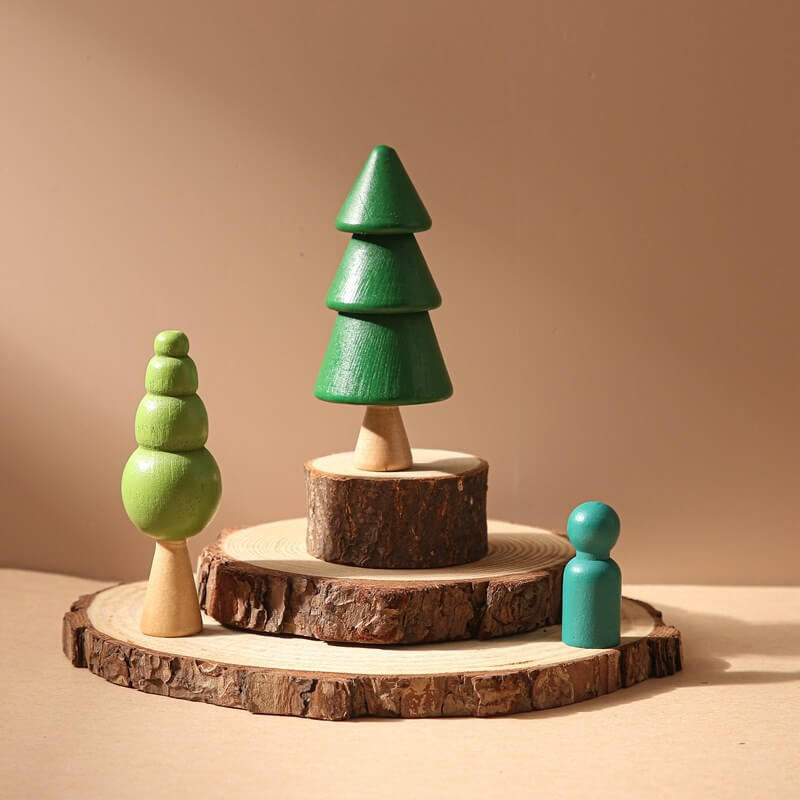 Montessori wooden tree set - perfect birthday, Christmas, Easter, Halloween, Valentine's Day, Hanukkah, Kwanzaa gift for kids imaginative play