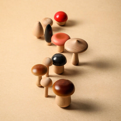 Wooden Mushroom Set toy children, toddler, imaginative play, safe, eco-friendly, perfect gift for holidays birthdays Easter Halloween Valentine's Day Hanukkah Kwanzaa christmas