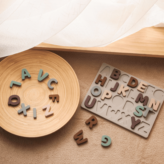 Silicone alphabet puzzle board toddlers young children, ABC learning, shape matching, fine motor skills, imagination creativity. food-grade silicone safety health. gift boys girls, physical intellectual development. toddlers toddler kids child birthday christmas