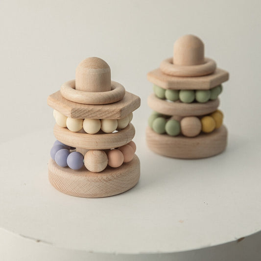 child's cognitive development fine motor skills high-quality wooden stacking rings. Montessori-inspired toy perfect babies toddlers, ordering sequencing skills, concentration, imagination. durable wood, cute stylish nursery playroom birthday gift newborn toddler toddlers kids kid christmas