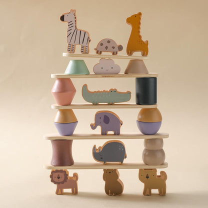 Montessori animal stacking toy set - perfect birthday baby shower gift boy girl