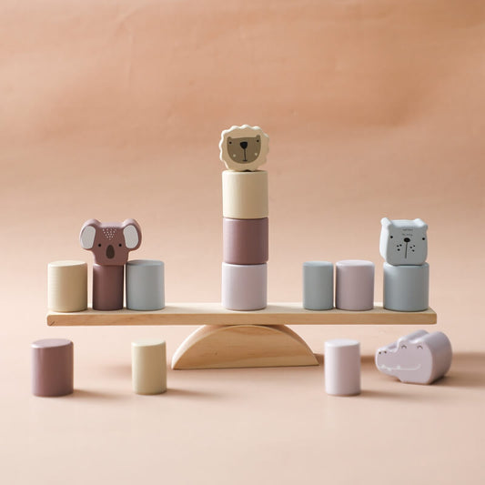 ANIMAL TOWER BALANCE Montessori construction educational wooden toy babies toddlers children building blocks wooden balance high quality wood birthdays Christmas