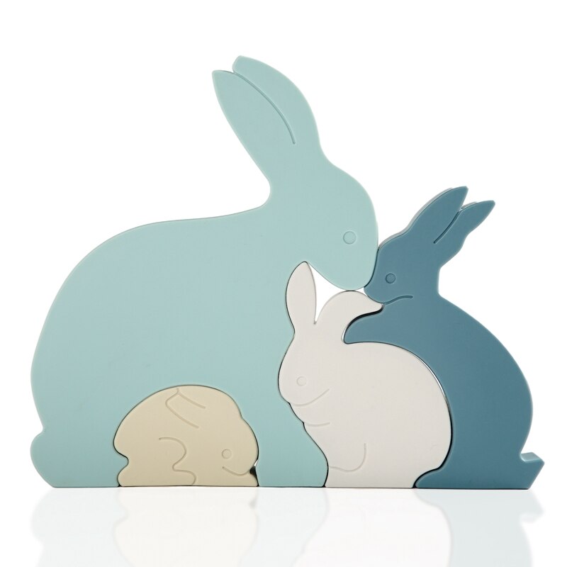 ANIMAL PUZZLE Montessori educational toys Bunny RABBIT 