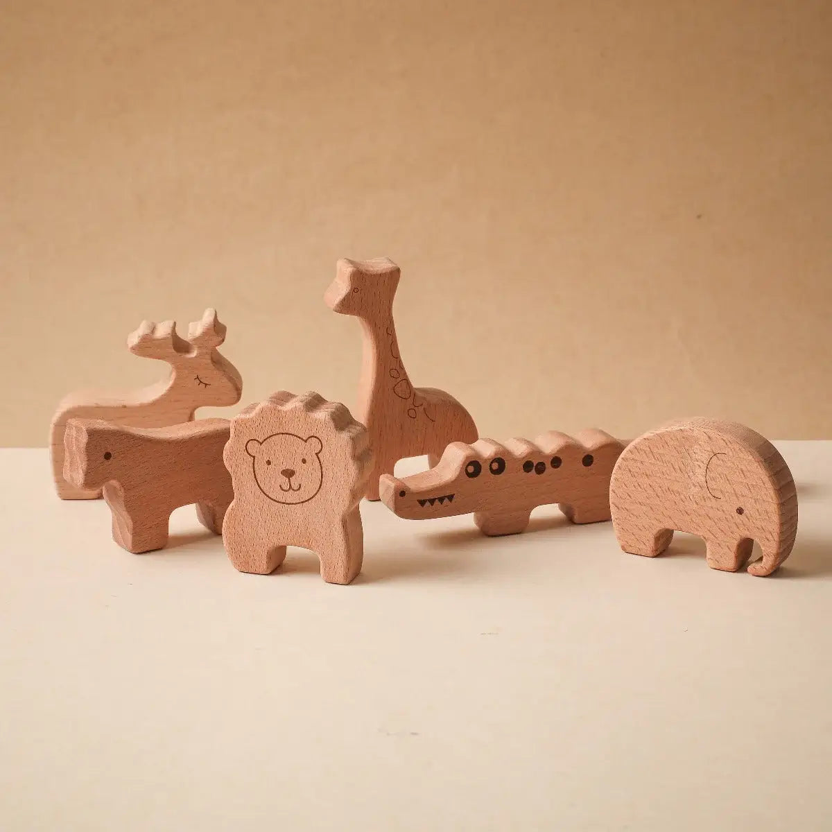 Montessori wooden toy animals toddler 