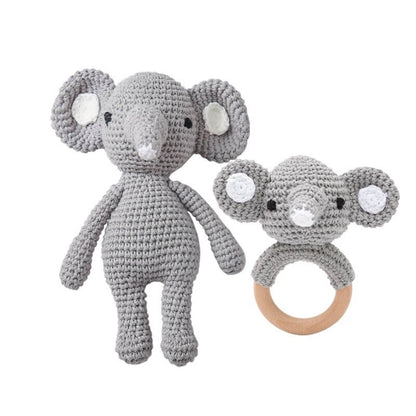 HANDMADE CROCHET TEETHING DOLL montessori dolls ecofriendly high quality coton  elephant