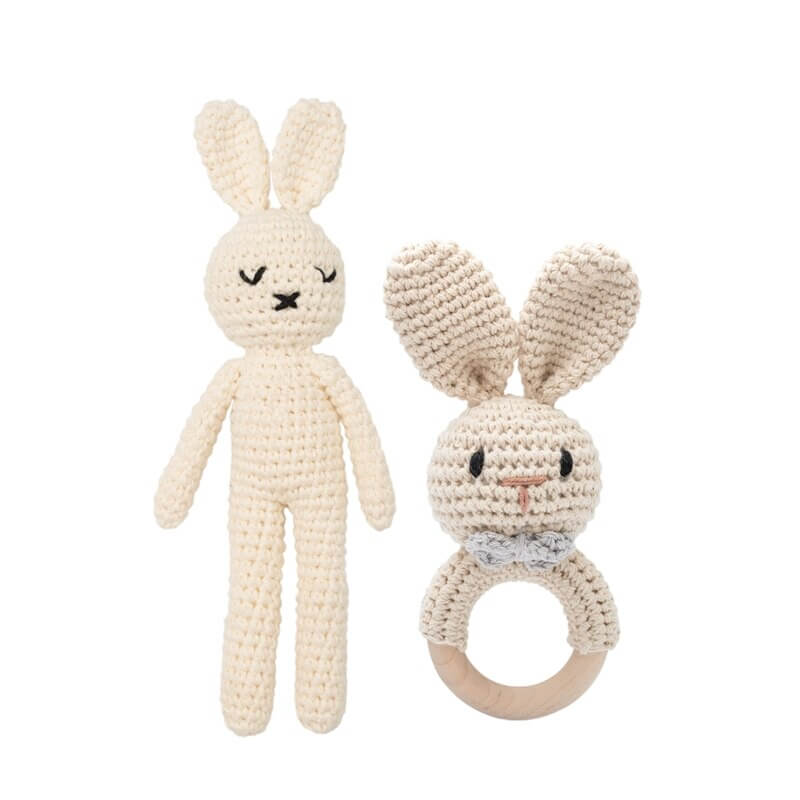 HANDMADE CROCHET TEETHING DOLL montessori dolls ecofriendly high quality coton rabbit