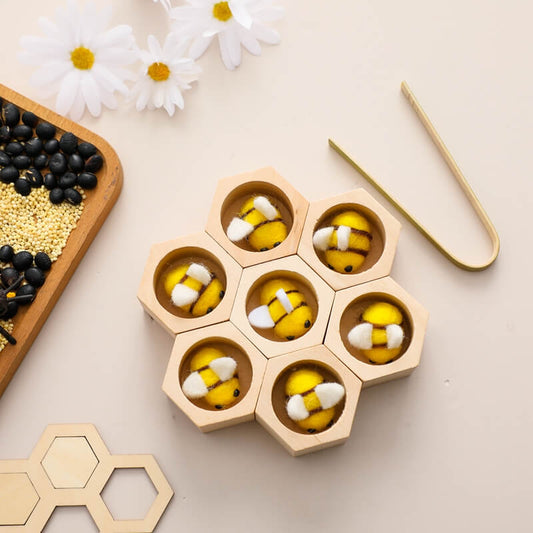 Montessori bees in beehives learning toy